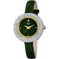 Burgi Women's BUR195 Dress Watch Round Case in Green