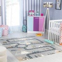 Livabliss Lilian Kids Beige Grey Orange Blue Washable Rug | Size: 80 cm x 150 cm