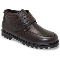 Chums Men's Leather Touch Fasten Boot Extra Wide Fit in Brown | Size: 12
