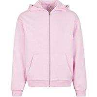 Build Your Brand Men's Fluffy Full Zip Hoodie in Pink | Size: Medium