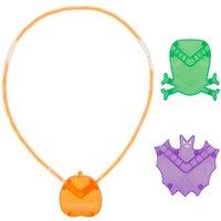 VFM e-Store Halloween Glow Necklace Accessories Bat-Pumpkin-Skull 3 Pack