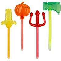 VFM e-Store Halloween Glow Wands Axe-Sword-Trident-Pumpkin 4 Pack