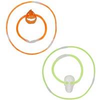 VFM e-Store Halloween Glow Bracelet & Necklace Set Skull-Pumpkin 2 Pack