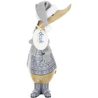 DCUK Alpine Wooden Christmas Ducklings, Grey - Handcrafted Wooden Ornament