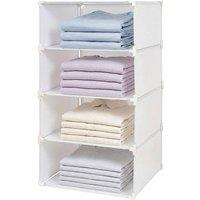 FLAVORA 4 Storeys White Modular Cube Storage Cabinet