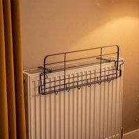 FORGEVIO Adjustable Radiator Clothes Drying Rack in Black | Size: 180 cm width x 180 cm drop