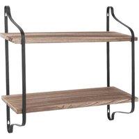 FORGEVIO Widen Wood Wall Floating Shelf Bathroom Toliet Paper Towel in Black | Size: 180 cm width x 180 cm drop