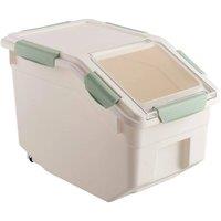 Kelvenix Green 10kg Large Airtight Food Storage Box Flour Grains Rice Storage in White | Size: 0.6m2