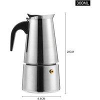 FLAVORA 4cup Stainless Steel Espresso Maker Cup Stove Top Coffee Percolator in Silver | Size: 100 cm x 15 cm