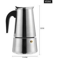FLAVORA 9 cup Stainless Steel Espresso Maker Cup Stove Top Coffee Percolator in Silver | Size: 100 cm x 15 cm