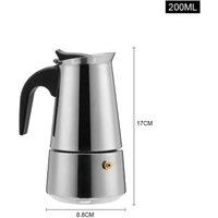 FLAVORA 6 cup Stainless Steel Espresso Maker Cup Stove Top Coffee Percolator in Silver | Size: 100 cm x 15 cm