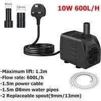 FLAVORA 10w Pond Pump Ultra Quiet Fountain Water Aquarium Pump in Black | Size: 10000mm x 520mm