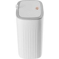 FORGEVIO 32X16X27cm Small Slim Narrow Waste Bin with Lid Bathroom in White | Size: 0.6m2