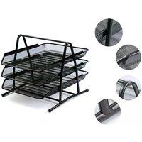 FORGEVIO Office Filing Trays Holder A4 Document Paper in Black | Size: 0.6m2