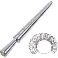 Kelvenix Ring Sizing Mandrel Stick Finger Measure Gauge Sizer in Silver | Size: 10000mm x 520mm