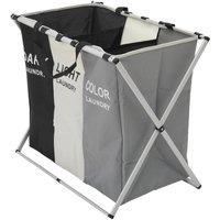 Kelvenix Dirty Clothes Storage Bag 3 Compartments Waterproof in Grey | Size: 0.6m2
