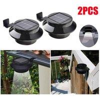 Kelvenix 2x Security LED Gutter Lights Solar Powered Wall Lamp in Black