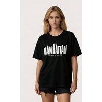 MSN Collection Women's Cotton T-Shirt in Black | Size: Large