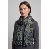 Vellin Women'sAbstract Floral Print Lightweight Scarf with Frayed Edges in Green