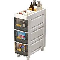 H&O Direct 3-Tier Floor-standing Storage Cart For Home in Grey