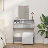 Berkfield Home Grey Sonoma Dressing Table with Drawers - 79x41x140 cm | Size: 79 x 41 x 140 cm