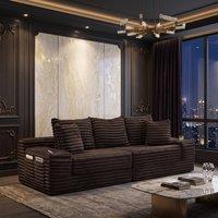 FENCHILIN Modular Convertible Sleeper Sofa with Side Pockets Cup Holders in Dark Brown