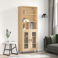 Berkfield Home Highboard Sonoma Oak 69.5x34x180 cm Engineered Wood in Brown