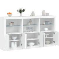 Berkfield Home Sideboard with LED Lights White 181.5x37x100 cm