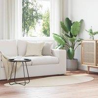Berkfield Home Area Rug Beige 100x200 cm Polyester Non-Slip | Size: Medium