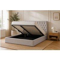 Snuggle Beds Elizabeth Stone Grey Storage Ottoman Bed Frame | Size: Super King