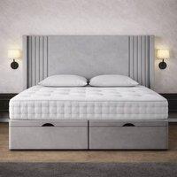 SOFT SNOOZE BEDS Oxford Winged Divan Ottoman Bed in Silver | Size: Small Single