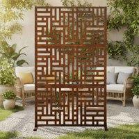 Nicoman Outdoor Privacy Screen with Stand & Ground Stakes - Geometric in Metallics | Size: 180 cm x 90 cm