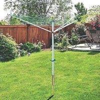 NESTLUNE 4ARM 50M Rotary Airer Washing Line Heavy Duty Clothes in Silver | Size: 100 cm x 15 cm