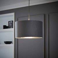 FORGEVIO 35cm Lampshade Ceiling Light Shade Grey & Chrome no bulb