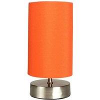 FORGEVIO Chrome Bedside Touch Table Lamp 24cm Orange no bulb