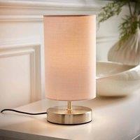 FORGEVIO Chrome Bedside Touch Table Lamp 24cm Pink no bulb