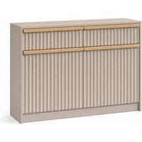 KORVIXA Beige 2 Door 2 Drawer Sideboard with Gold Handles | Size: 100 cm x 100 cm