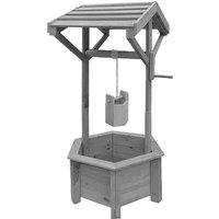 Kelvenix Wooden Wishing Wells for Outdoors with Hanging Bucket in Grey | Size: 100g