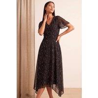 Roman Women's Petite Foil Printed Dress in Black | Size: 12