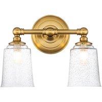 Netlighting Feiss Hugeunot Lake Wall Lamp Burnished Brass IP44 in Yellow
