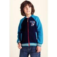 TOG24 'Aberfield' Shaun the Sheep Sherpa Varsity Bomber Jacket in Blue | Size: 4-5 Years