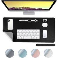 Desiretech Reversible Office Desk Mat, Dual-Sided Desk Mat, Medium (40x80cm) in Black | Size: 40x80 cm