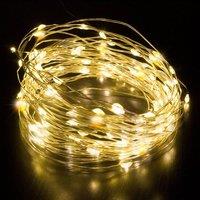 Desiretech LED Battery-Powered Fairy Lights Copper Wire String Lights 4Pack 50LED in Blue