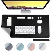 Desiretech Reversible Office Desk Mat, Dual-Sided Desk Mat, Large (43x89cm) in Black | Size: 43x89 cm