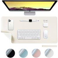 Desiretech Reversible Office Desk Mat, Dual-Sided Desk Mat, Large (43x89cm) in White | Size: 43x89 cm