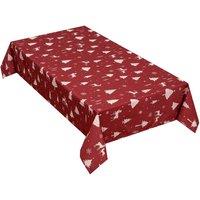London Boutique 54 x 79 Waterproof Christmas Tablecloth Washable Table Cover in Red