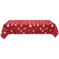 London Boutique 54 x 79 Waterproof Christmas Tablecloth Washable Table Cover in Red