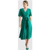 Hobbs London Women's Barrington Tie Waist Midi Dress in Emerald | Size: 10