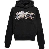 Amiri Men's Pegasus Script Long Sleeve Hooded Hoodie in Black | Size: XL