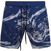 Plein Sport Men's Water Tiger Board Shorts in Navy | Size: Medium